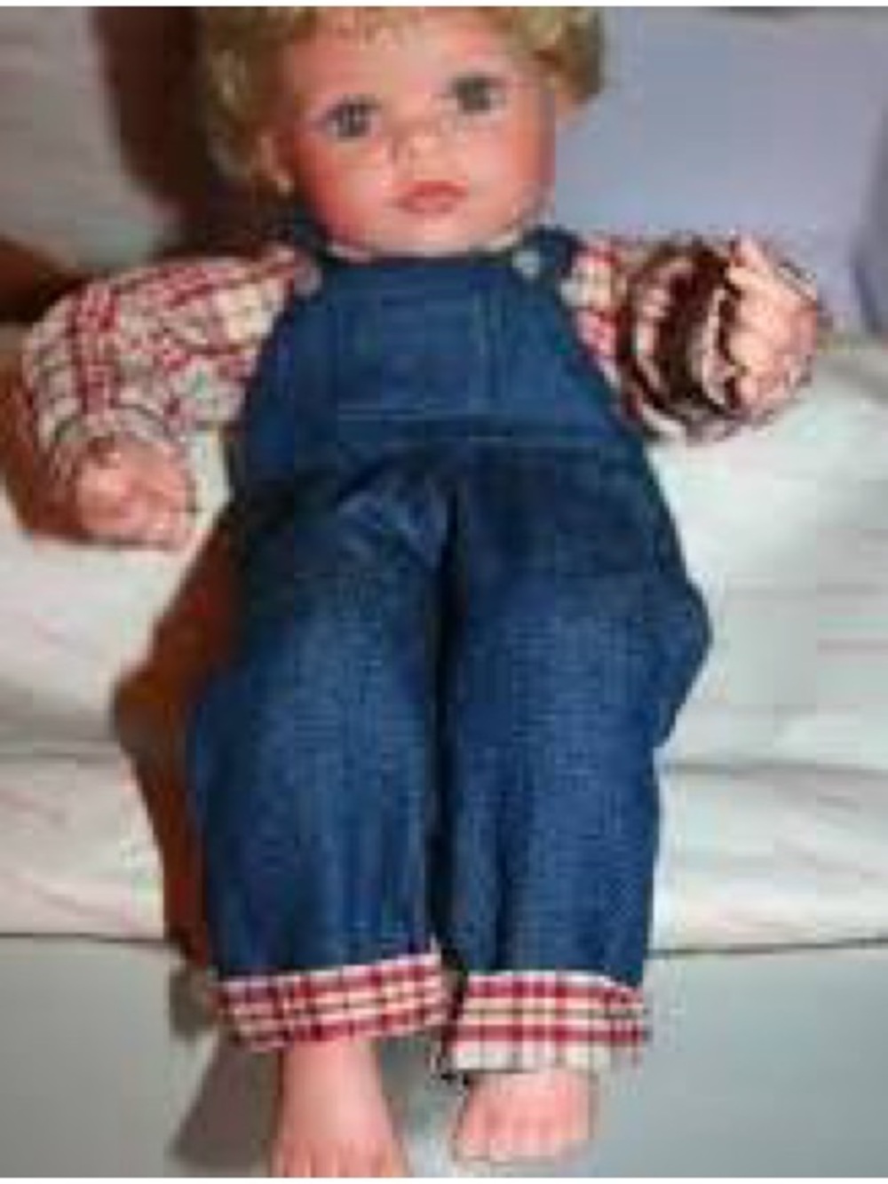 The Bradford Exchange Blonde-Haired Doll in Blue Outfit with Cream Accents